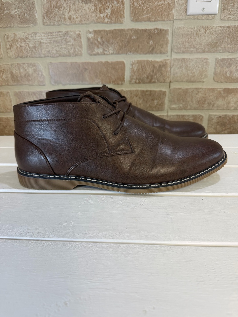 London Fog Blackburn Chukka Boots Brown Leather Lace-Up Ankle Boots Men’s 10.5M